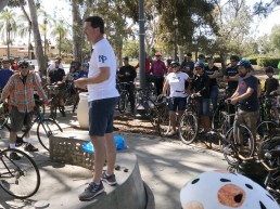 Councilmember Chris Ward addresses the 30th Street ride